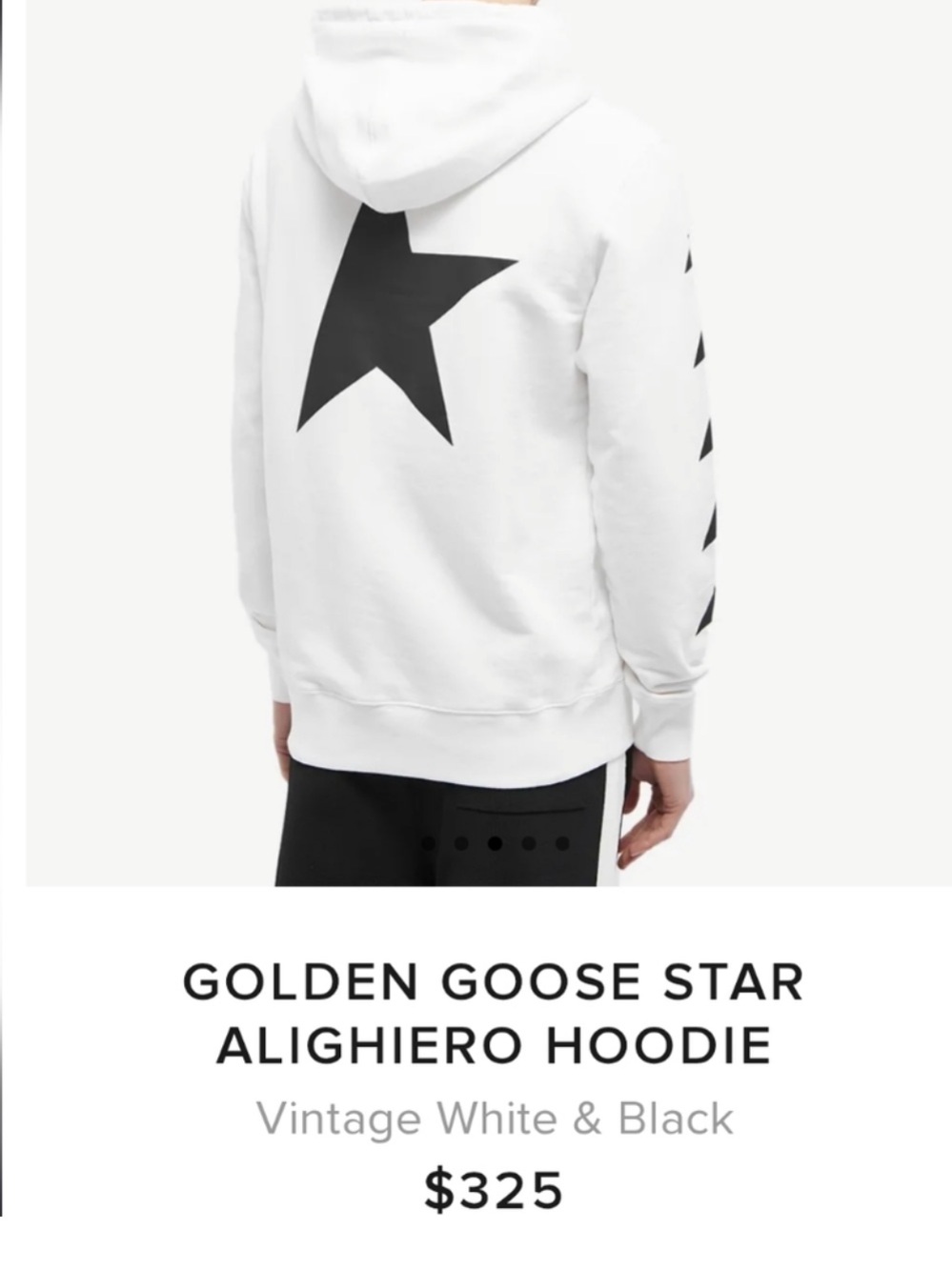 Golden Goose  White & Black Star Alighiero Hoodie - Men's sz medium